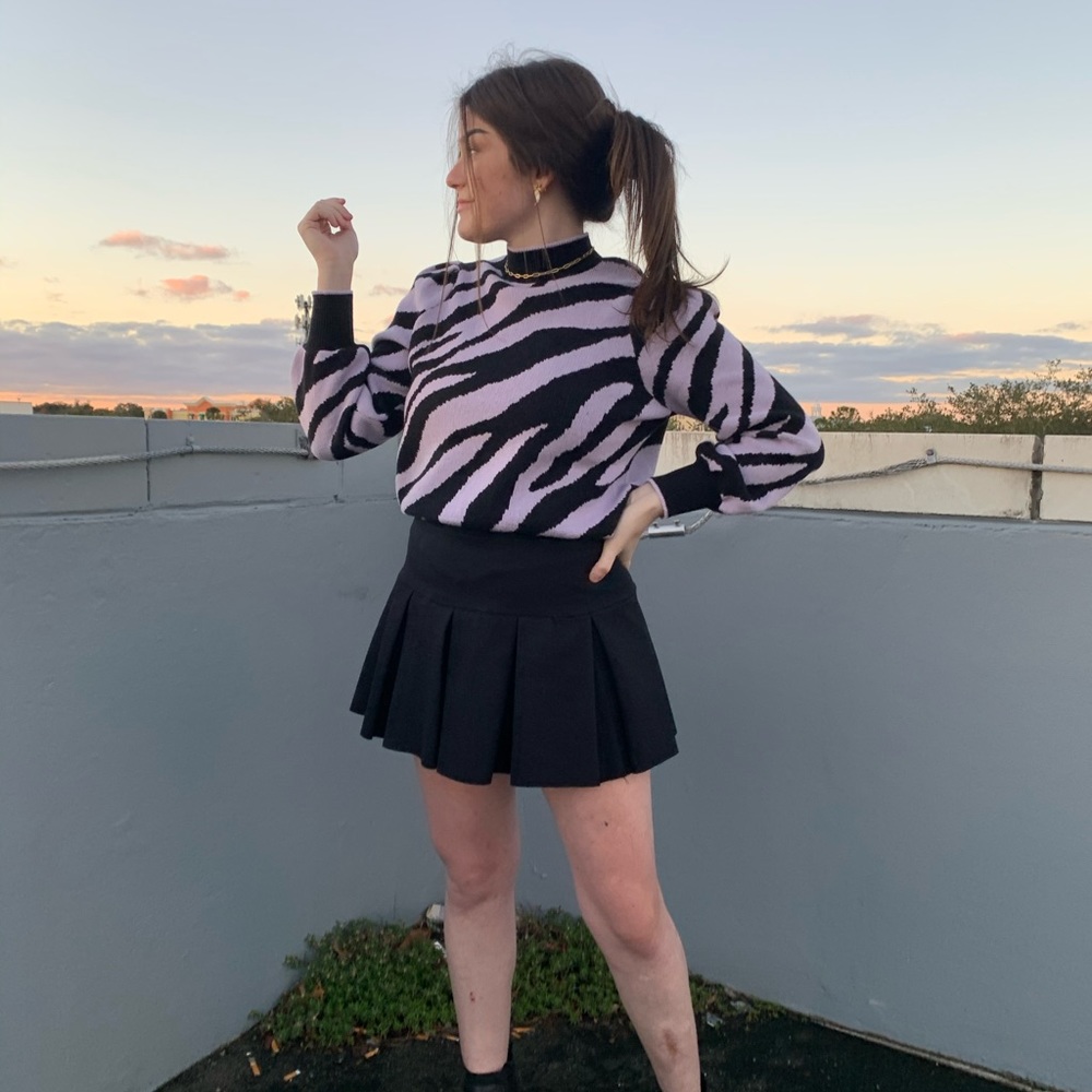 SOLD Black Pleated Mini Skirt
